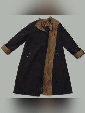 Gallery Petite Brown & Black Long Coat Jacket